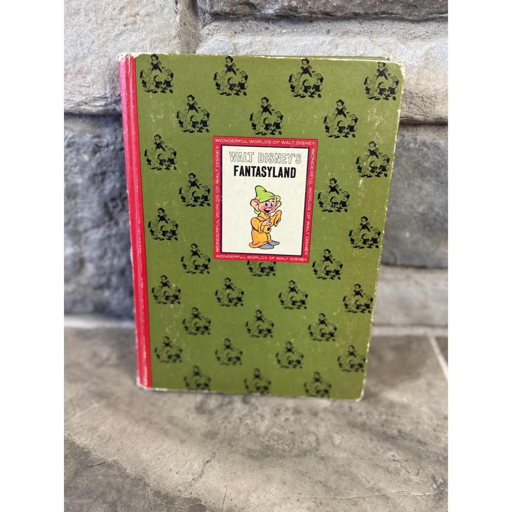 1965 Walt Disney's Fantasyland Wonderful Worlds Hardcover Book Golden Press